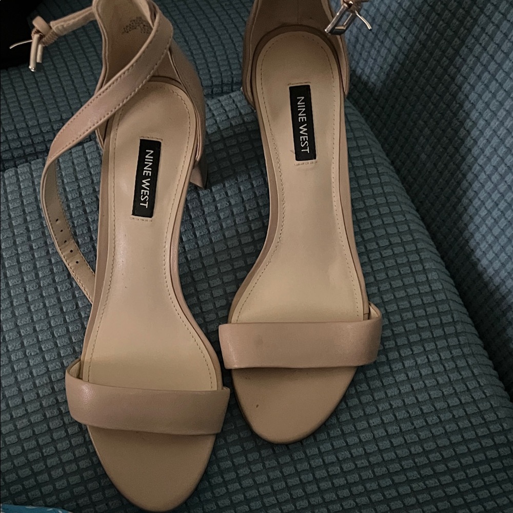 Nine West Beige Strappy Heels